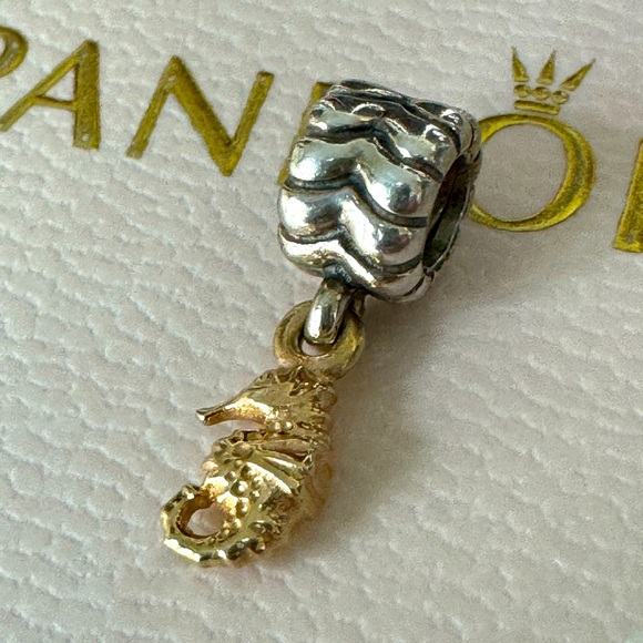 Pandora Jewelry - PANDORA Retired 14K Gold Seahorse Nautical Dangle Charm - 790518